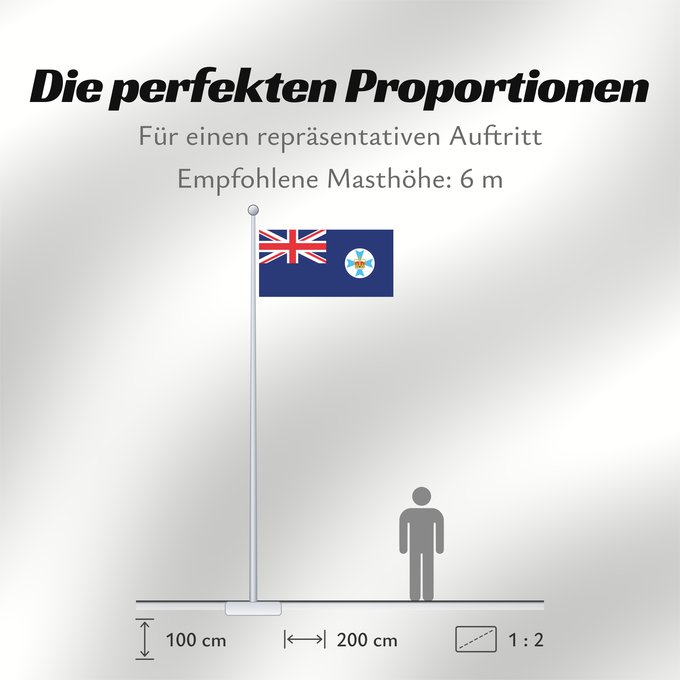 Proportionen der Flagge: Queensland State flag and government ensign internal waters only of Queensland