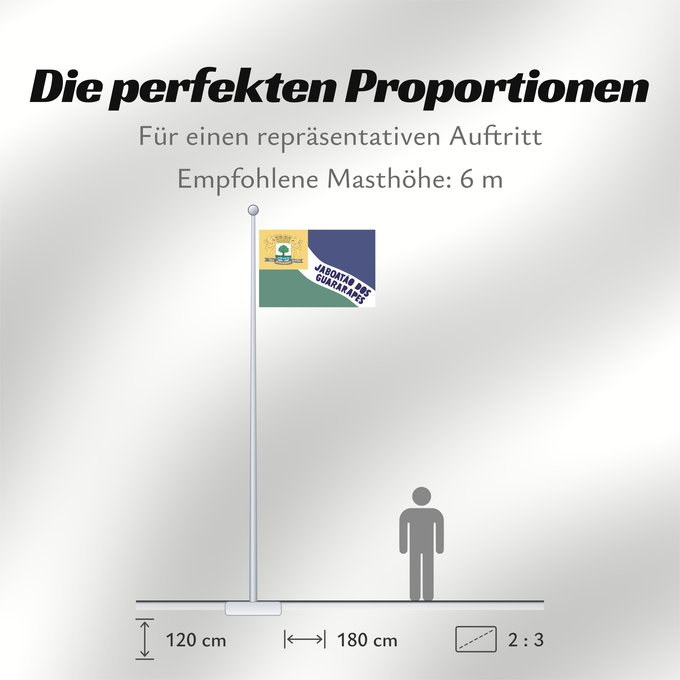 Proportionen der Flagge: JaboataodosGuararapes Pernambuco Brasil	Jaboatão dos Guararapes	Município de Jaboatão dos Guararapes no Estado de Pernambuco