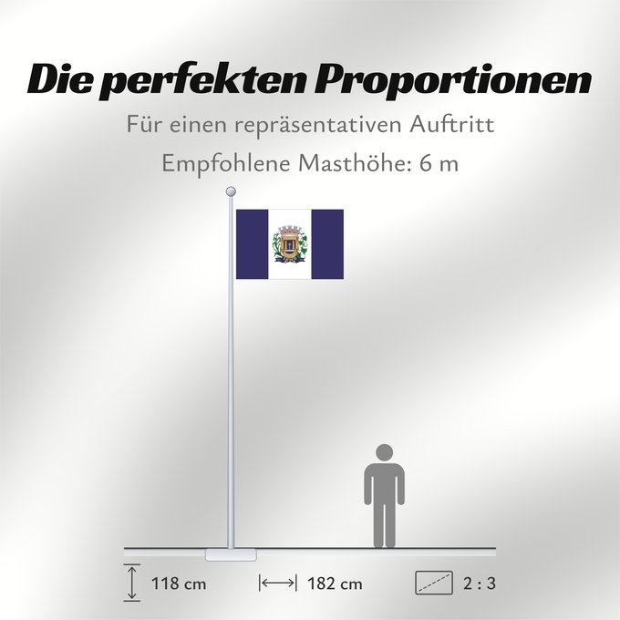 Proportionen der Flagge: Leme SaoPaulo Brasil	Leme	Município de Leme no Estado de São Paulo