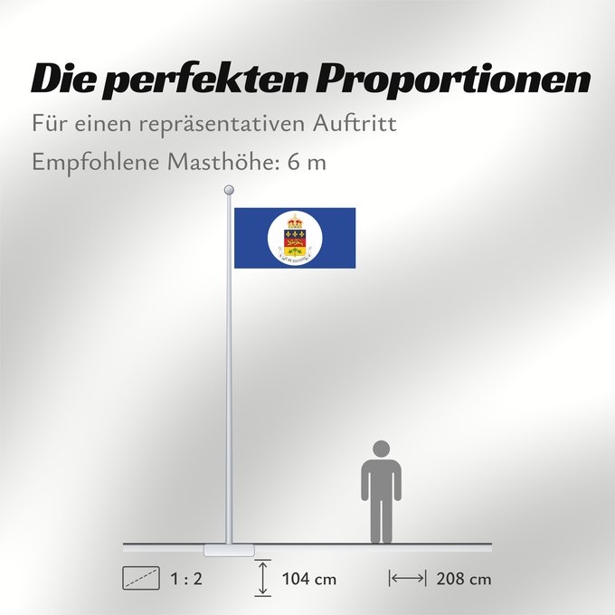 Proportionen der Flagge: Lieutenant-Governor of Quebec Lieutenant-gouverneur du Québec Teniente Gobernador de Quebec Lieutenantgouverneur von Quebec Luogotenente Governatore del Quebec