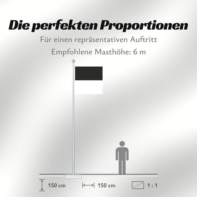 Proportionen der Flagge: Canton of Fribourg Fribourg Kanton Freiburg
