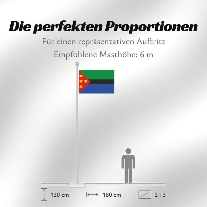 Proportionen der Flagge: Albania  Santander	Albania (Santander)	Albanie (Santander)	Municipio de Albania  Santander	Albanien (Santander)