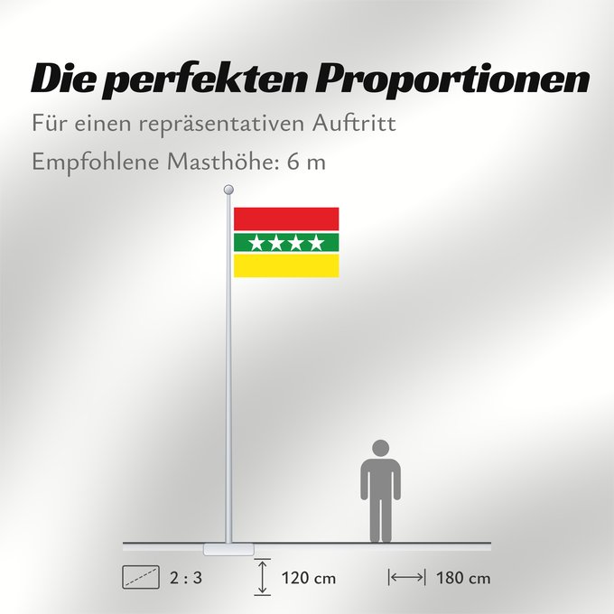 Proportionen der Flagge: Tello Huila Tello (Huila) Municipio de Tello Huila