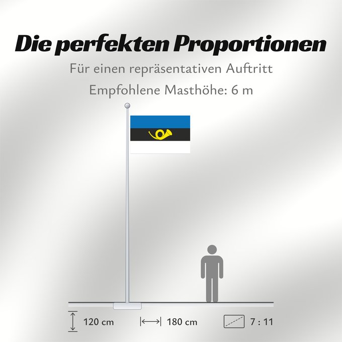 Proportionen der Flagge: Estonia - Postal	Estonian postal flag, officially in use until 2009	Pavillon postal estonien (jusqu'en 2009)	Bandera postal de Estonia (hasta 2009)	Estnische Postflagge (bis 2009)	Bandiera postale estone (fino al 2009)	Postilipp
