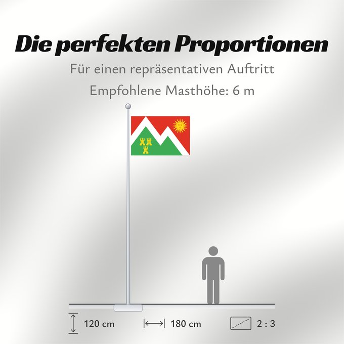 Proportionen der Flagge: Aller Aller Asturias, España