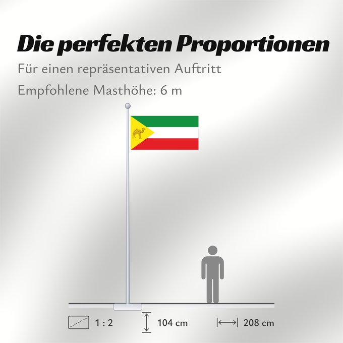 Proportionen der Flagge: Somali Region	Regione di Somali, Etiopia	Retió Somali, Etiòpia