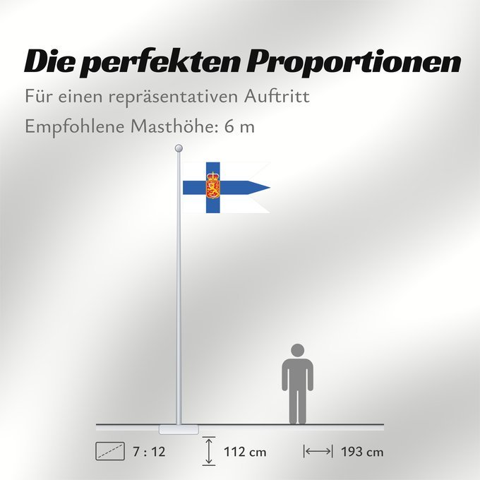 Proportionen der Flagge: Finland 1918-1920  Military	Finland Military Ensign (1918-1920)	Enseigne militaire de la Finlande (1918-1920)	Abanderado militar de Finlandia (1918-1920)	Finnland Militärflagge (1918-1920)	Insegna militare della Finlandia (1918-1920)	Military Ensign of Fi