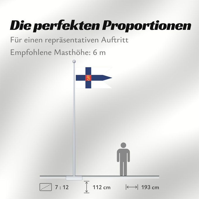 Proportionen der Flagge: Military Flag of Finland The swallow-tailed state flag of Finland Vojenská vlajka Finska Suomen kielekkeinen valtiolippu Finska örlogsflaggan
