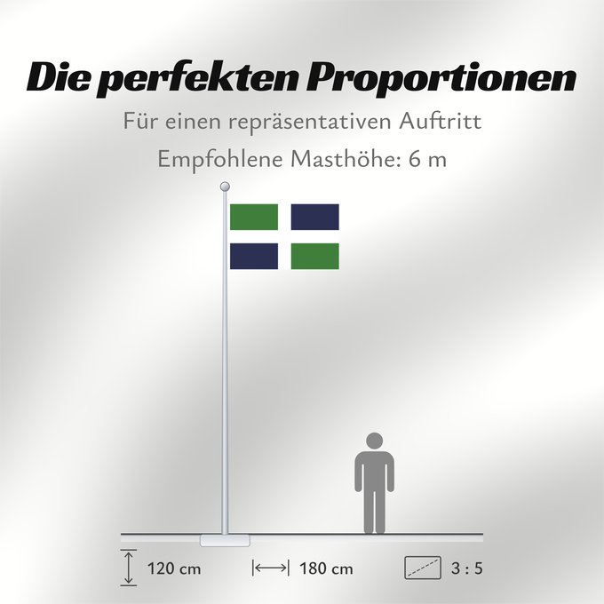 Proportionen der Flagge: Oxfordshire