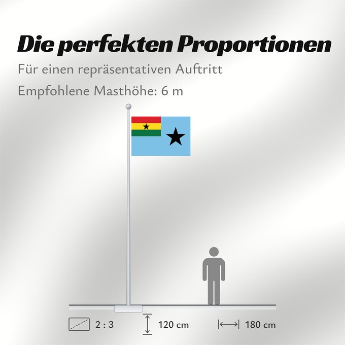 Proportionen der Flagge: Civil Air Ensign of Ghana