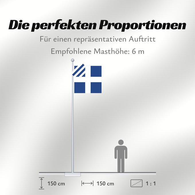 Proportionen der Flagge: Naval rank flag of the Prime Minister of Greece