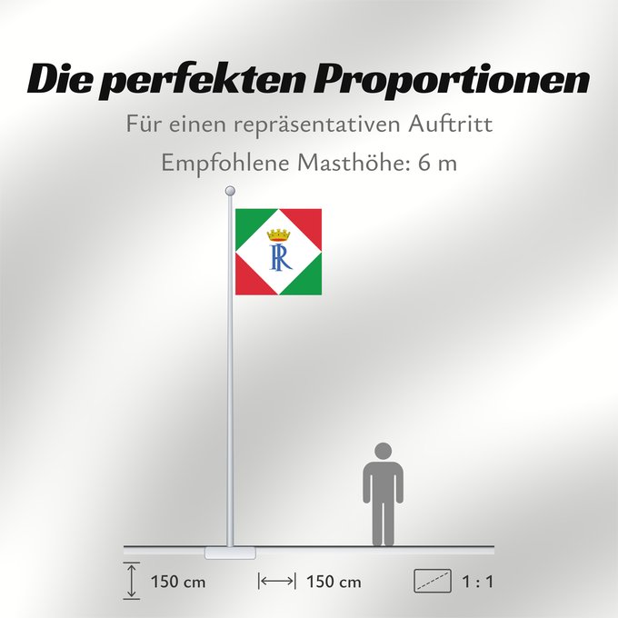 Proportionen der Flagge: Standard of Former Presidents of Italy	Standard of former presidents of the Republic of Italy	Étendard des anciens présidents de l'Italie	Estandarte de los expresidentes de Italia	Standarte ehemaliger Präsidenten Italiens	Stendardo ed insegna distintiva d