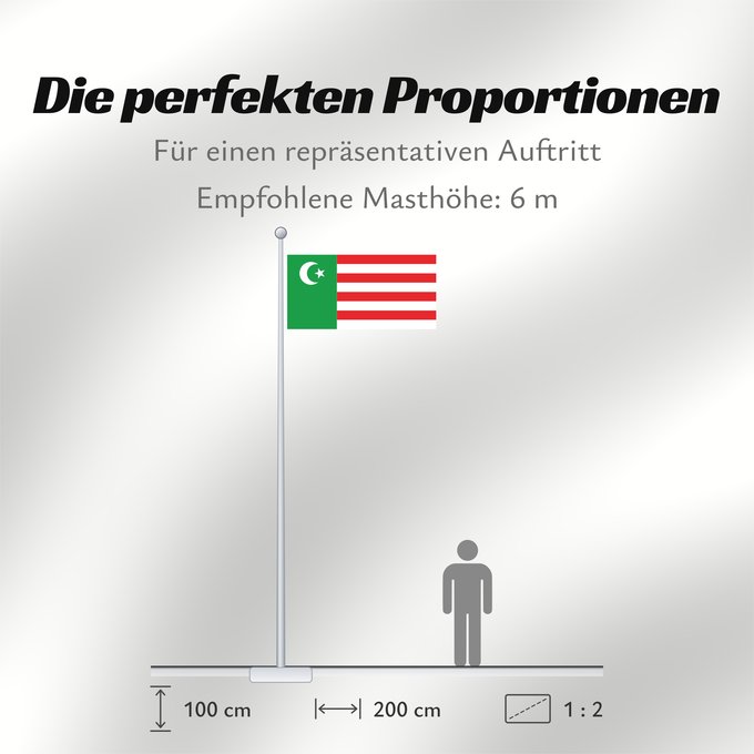 Proportionen der Flagge: Mwali Sultanate Mwali Mohéli Sultanate 1891-1904 Sultanat de Mwali (1891-1904) Sultanato de Mwali (1891-1904) Mwali-Sultanat (1891-1904) Sultanato di Mwali (1891-1904)