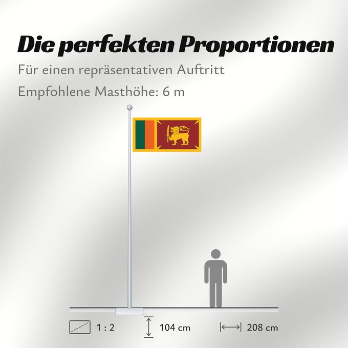Proportionen der Flagge: Ceylon 1951-1972