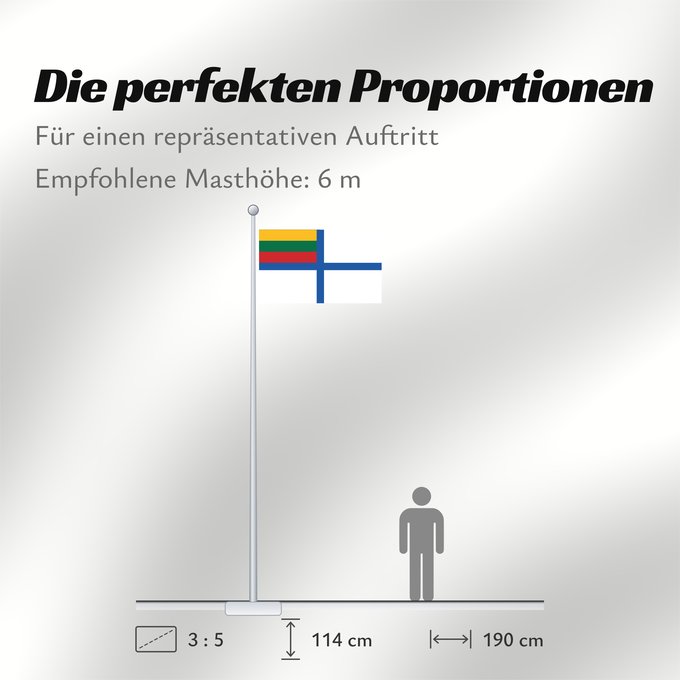 Proportionen der Flagge: Naval Ensign of Lithuania