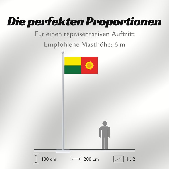 Proportionen der Flagge: Dobruševo Dobruševo - the municipality of Dobruševo was incorporated into the municipality of Mogila
