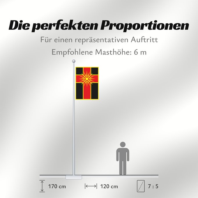 Proportionen der Flagge: Drugovo Municipality	Drugovo Municipality, Macedonia	Знаме на Општина Другово