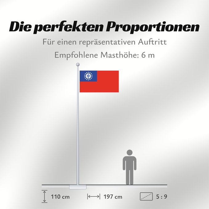 Proportionen der Flagge: Myanmar  1974–2010	Myanmar  Burma  from 1974-2010	Birmanie  1974-2010	Myanmar (1974–2010)	Myanmar	Birmania  1974-2010	Mianmar  1974-2010	মায়ানমারের জাতীয় পতাকা	মায়ানমারর ফিরালহান  1974-2010	Σημαία της Μιανμάρ  1974-2010	Mjanmao  1974-2010	म्यान्मार का 