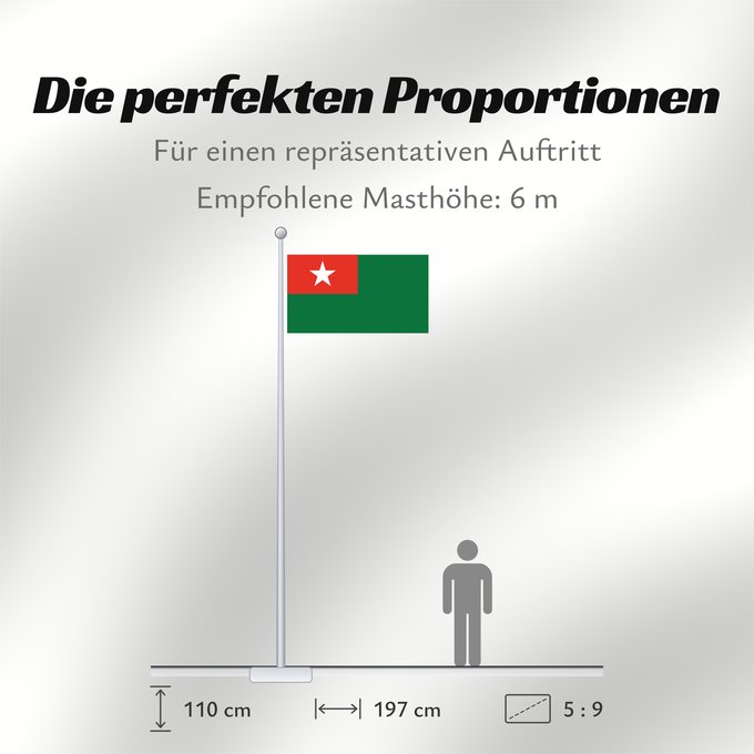 Proportionen der Flagge: Union Solidarity and Development Association