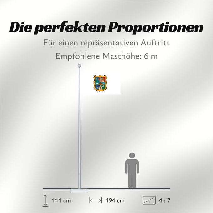Proportionen der Flagge: Tamaulipas