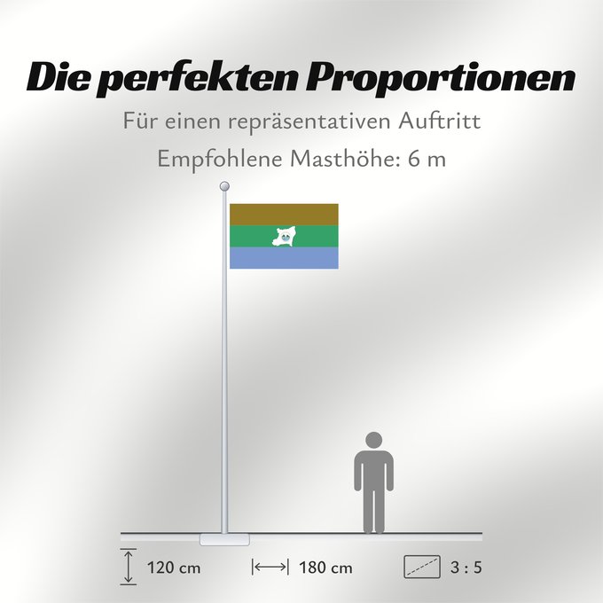 Proportionen der Flagge: Region Autonoma del Atlantico Norte Région Autonome de l'Atlantique Nord Región Autónoma del Atlántico Norte Regione Autonoma dell'Atlantico Nord