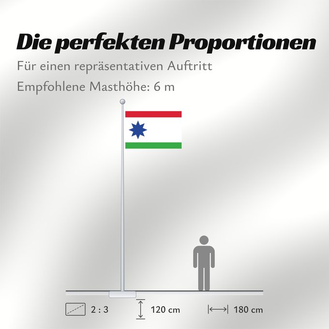 Proportionen der Flagge: Achtkarspelen	Dutch municipality of Achtkarspelen, Friesland