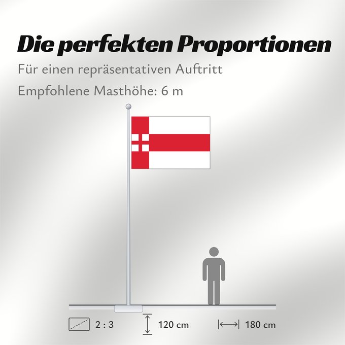 Proportionen der Flagge: Amersfoort flag outline	Amersfoort