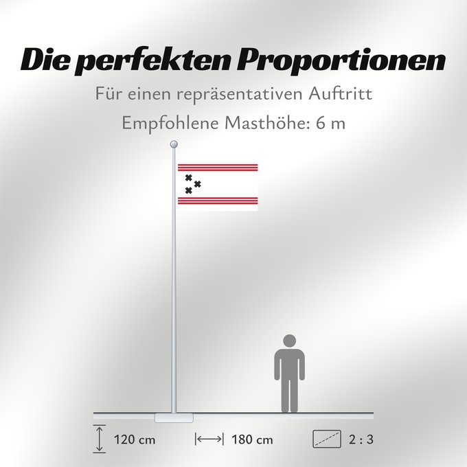 Proportionen der Flagge: Hendrik-Ido-Ambacht	Hendrik-Ido-Ambacht, Zuid-Holland, Nederland