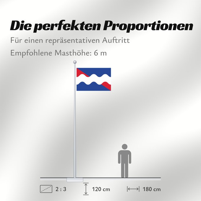 Proportionen der Flagge: Roerdalen Dutch municipality of Roerdalen