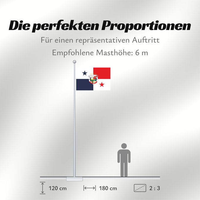 Proportionen der Flagge: Presidential Flag of Panama Presidencial de Panamá