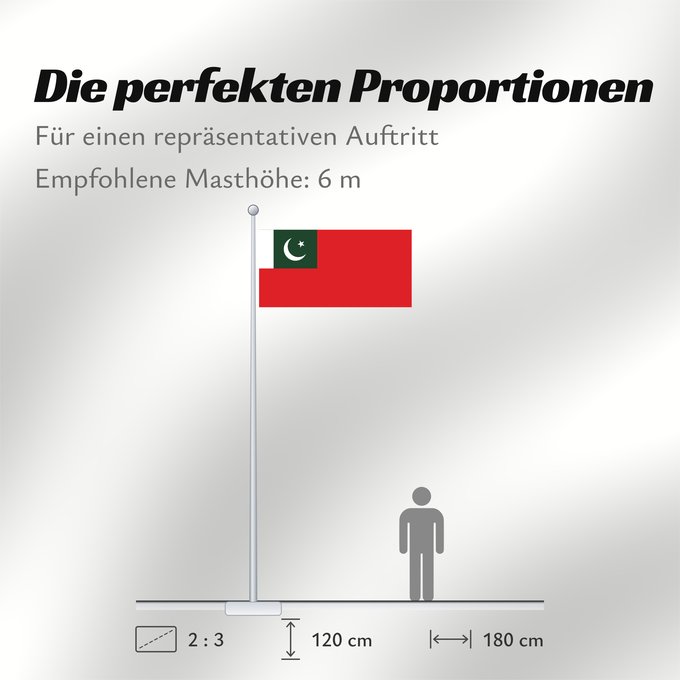 Proportionen der Flagge: Civil Ensign of Pakistan Pavillon civil du Pakistan Bandera de proa civil de Pakistán Zivile Flagge Pakistans Bandiera civile del Pakistan