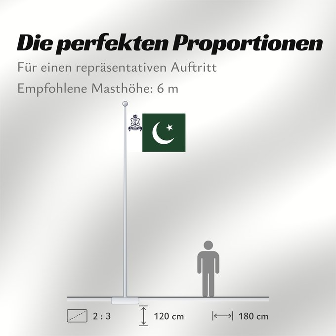 Proportionen der Flagge: Naval Standard of Pakistan
