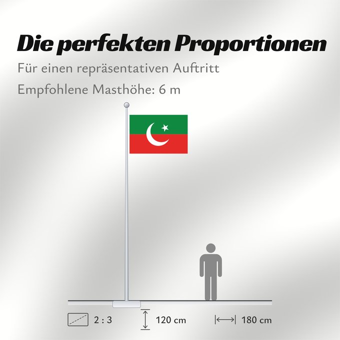 Proportionen der Flagge: Pakistan Tehreek-e-Insaf 2 3 ratio flag of the Pakistan Tehreek-e-Insaf
