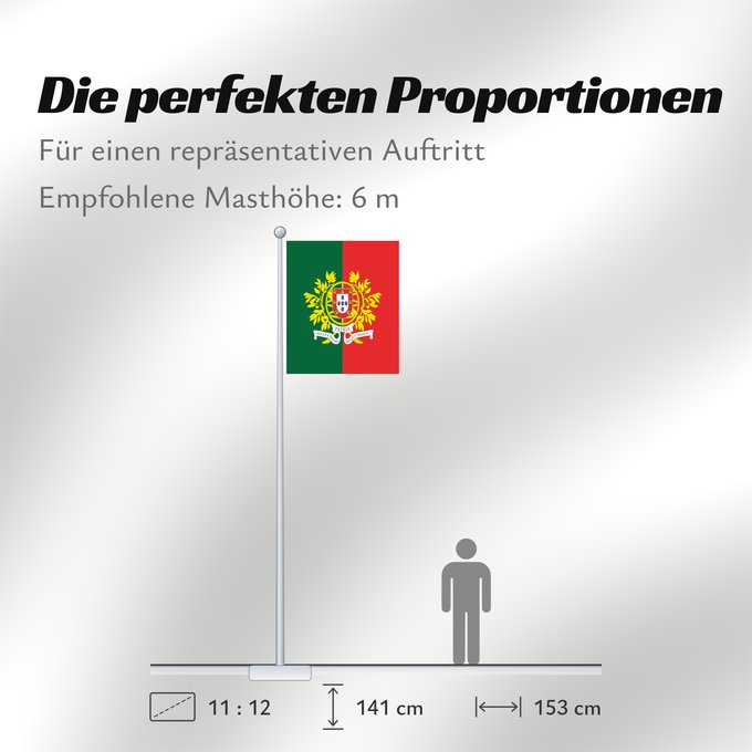 Proportionen der Flagge: Military flag of Portugal	Military flag of Portugal  ratio 12 13