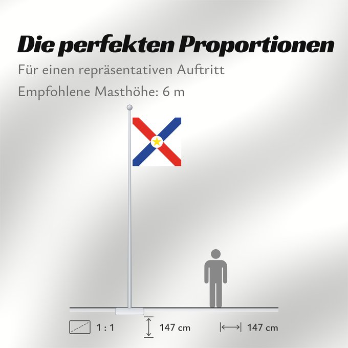 Proportionen der Flagge: Naval Jack of Paraguay