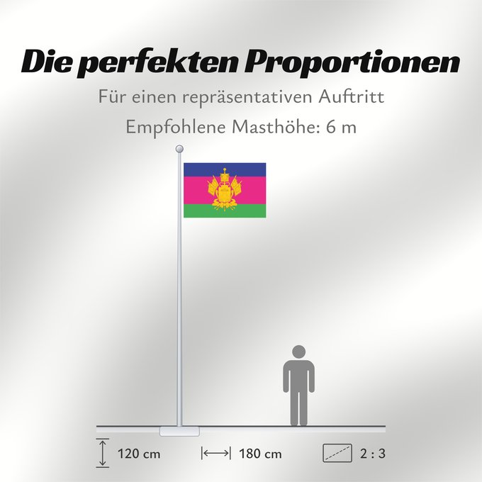 Proportionen der Flagge: Krasnodar Krai Krasnodar Krai Kraï de Krasnodar Krai de Krasnodar Krasnodar krai Kraj di Krasnodar