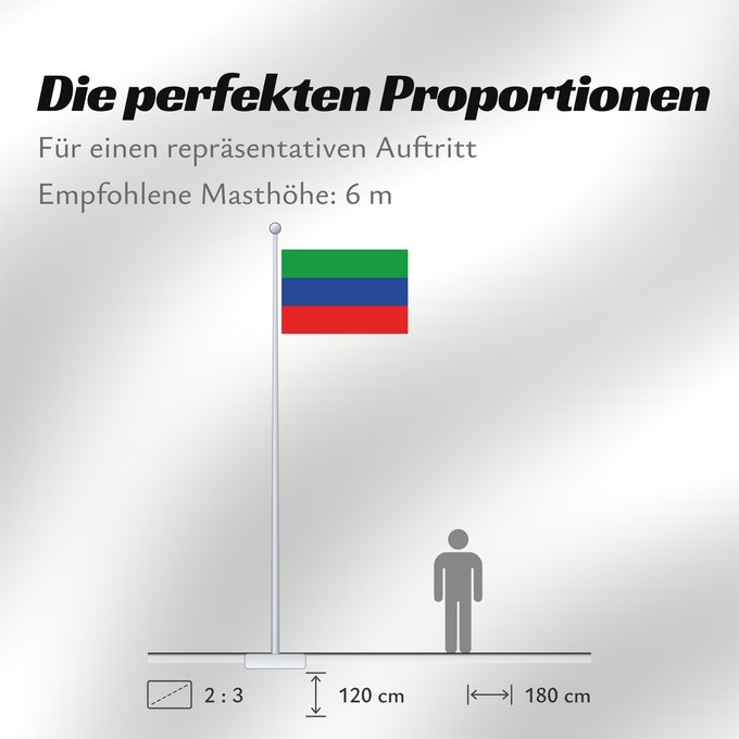 Proportionen der Flagge: Dagestan Daghestan Daguestán Флаг Дагестана