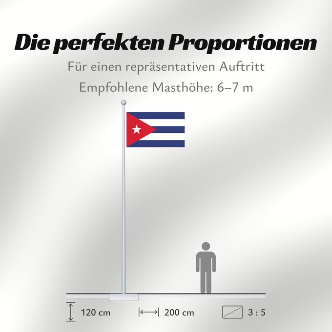 Proportionen der Flagge: Cuba	Kuba	علم كوبا	Banniel Cuba	Kubo	پرچم کوبا	Kiba	Флаг Кубы	Kube	Kubas	Прапор Куби	Quốc kỳ Cuba	​古巴国旗
