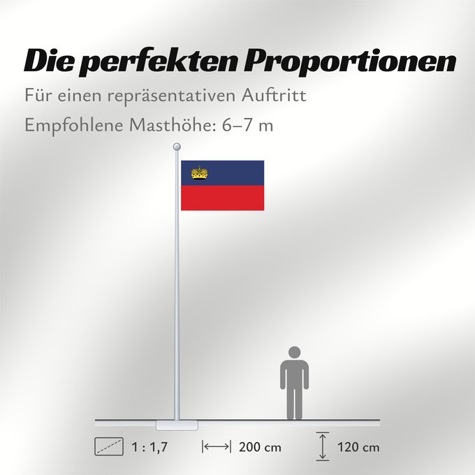 Proportionen der Flagge: Liechtenstein Сцяг Ліхтэнштэйна Liĥtenŝtejno Liechtensteingo bandera Ala Liechtensteinê Dal Liechtenstein Флаг Лихтенштейна Lihtenštajna Прапор Ліхтенштейну