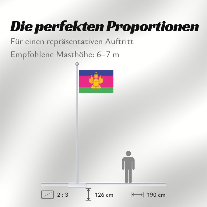 Proportionen der Flagge: Krasnodar Krai	Krasnodar Krai 	Kraï de Krasnodar	Krai de Krasnodar	Krasnodar krai	Kraj di Krasnodar