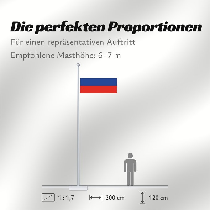 Proportionen der Flagge: Russia Russian Federation Russie Rusia Russische Föderation