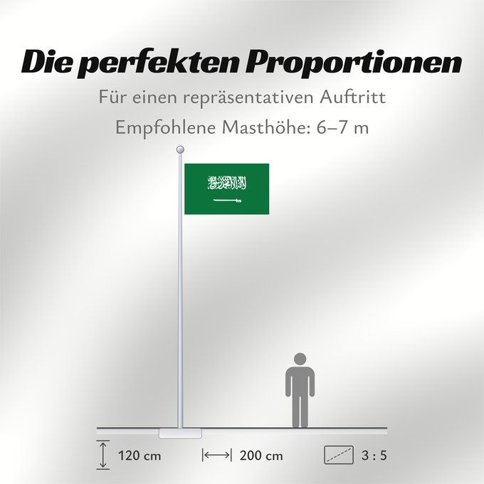 Proportionen der Flagge: Civil Ensign of Saudi Arabia obverse Saudi Arabia Arabie saoudite Arabia Saudita Saudi-Arabien
