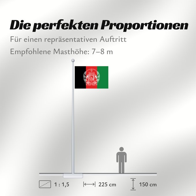 Proportionen der Flagge: Afghanistan 2013–2021 Islamic Republic of Afghanistan République Islamique d Afghanistan República Islámica de Afganistán Islamischen Republik Afghanistan Afghanistan República Islâmica do Afeganistão Afganistanu علم أفغانستان Afganistana ئاڵای ئەفغانستا