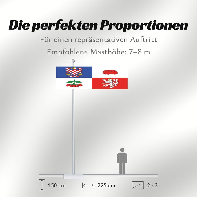 Proportionen der Flagge: Vysocina Region	Vysočina Region	Région de Vysočina	Región de Vysočina	Region Vysočina