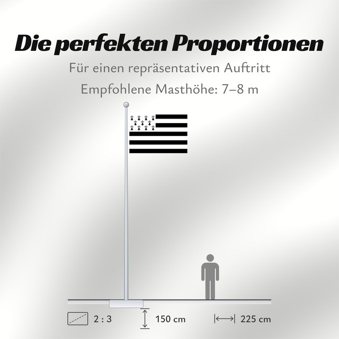 Proportionen der Flagge: Brittany The Gwenn-ha-du, flag of Brittany Le Gwenn-ha-du, drapeau de la Bretagne Spaniel Bretón Bretagna Ar Gwenn-ha-du, banniel Breizh