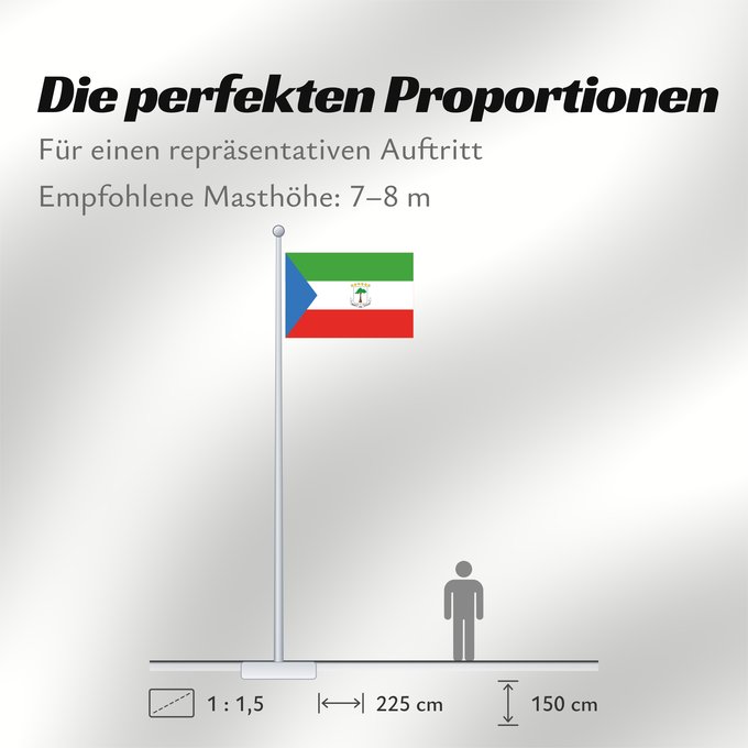 Proportionen der Flagge: Equatorial Guinea Guinée équatoriale Guinea Ecuatorial Äquatorialguineas Guinea Equatoriale Guiné Equatorial علم غينيا الاستوائية Guinea Equatorial Ekvatora Gvineo Ekuatore Gineako bandera Bɛndɛ́lɛ ya Republiki ya Gine-Ekwatorial Флаг Экваториальной Гвине
