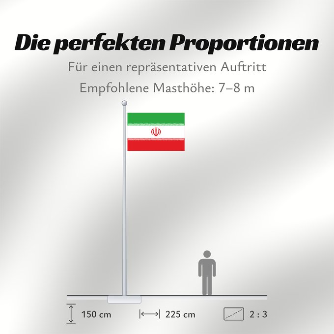 Proportionen der Flagge: Iran	Irán