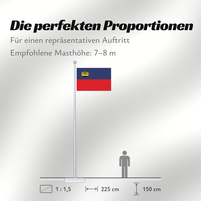 Proportionen der Flagge: Liechtenstein Сцяг Ліхтэнштэйна Liĥtenŝtejno Liechtensteingo bandera Ala Liechtensteinê Dal Liechtenstein Флаг Лихтенштейна Lihtenštajna Прапор Ліхтенштейну