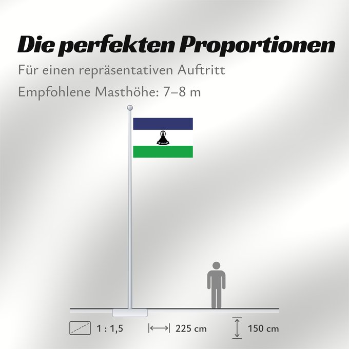Proportionen der Flagge: Lesotho	Lesoto	Lesothos	Lesota	Seboko ye Lesotho