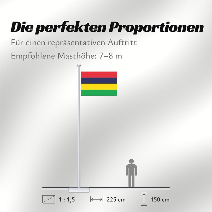 Proportionen der Flagge: Mauritius Maurice Mauricio মরিশাসের জাতীয় পতাকা। Прапор Маврикію